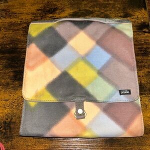 Kate Spade Orange and Yellow Cosmetic Bag Geometric Pattern